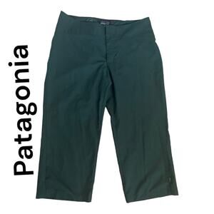 patagonia worn wear capris hiking womans 10 medium army green relaxed casual
